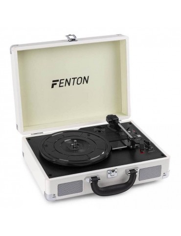 Giradischi Valigia Vintage Bianco Con Bluetooth E Altoparlanti Integrati - 3 Velocità, Portatile - 4